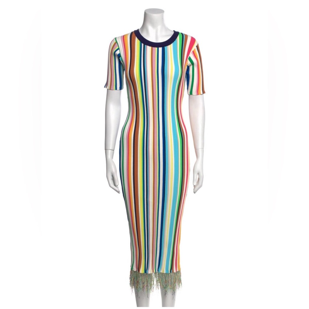 Milly of New York Colorful Striped Maxi Dress